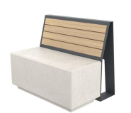 Banc Roura - Béton Compact HPL et Métal - 1 ou 2 Places - Design Élégant et Durable_2