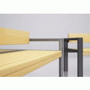 Banc public Latis - 55kg - bois exotique ou épicéa - structure inox ou acier peint - 196cm_2