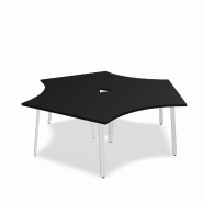 Bureau bench 3 personnes Ogi A - MDD. - Blanc 9010, Noir_2