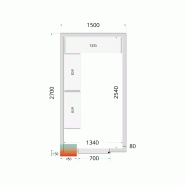 Chambre froide positive CRPF1530 Blanc 1500 x 3000 x 2200 mm TEFCOLD_2
