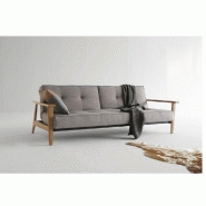 Canapé-lit convertible Innovation Living Splitback Frej - 115x210 cm - Piétement chêne - Tissu Mixed Dance Grey_2