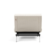 Innovation Living - Fauteuil design Splitback Chrome convertible lit 90x115 cm - tissu bouclé Off White_2
