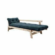 Banquette convertible méridienne futon STEP en pin massif - coloris bleu pétrole - couchage 70x200 cm - marque KARUP_2