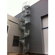 Escalier hélicoïdal basic - Constructions Industrielles du Rhône - diamètre fût central 101.6 mm - diamètre 1400 à 3800 mm - marches personnalisables_2