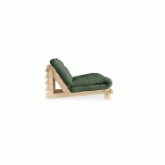 Fauteuil convertible futon ROOTS - pin naturel - coloris vert olive - couchage 90 x 200 cm - design japonais et scandinave_2