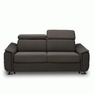 Canapé convertible express Réaumur 140 cm - sommier à lattes avec matelas 16 cm - tweed gris graphite_2