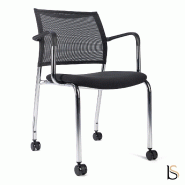 Chaise visiteurs Surf avec dossier en résille - Fixes, Roulettes_2