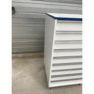 Meuble d'occasion de laboratoire avec tiroirs - ATEX - 9 tiroirs sur pieds métal - P21091158_2