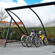 Abri vélos 1/2 lune robuste - Capacité 6 vélos - Structure en acier et toiture anti-UV_2