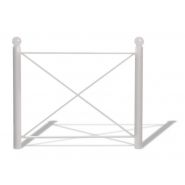 Bar3600a barrières urbaines - Urban'nt - acier, potelets Ø76mm, main courante fer plat 30x20mm, croisillon carré 18mm_2
