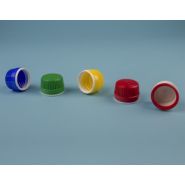 Cgl012 - Bouchon à vis PE bleu avec bague pour flacon DIN28 - Auxilab_2