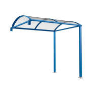 Abri Vélos M avec Bardages Polycarbonates - Structure en tube aluminium Ø 76 mm - Pommeaux City, Agora, Boule ou Inox brossé_2