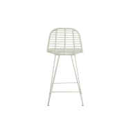 Chaise de bar jardin Rapha - métal blanc avec assise en rotin - style scandinave et art déco_2