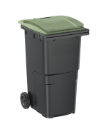 Conteneur 240 L - Fabrication Française - Bac roulant PEHD injecté - Norme EN 840 - 2 roues 200 mm - Coloris anthracite - Préhension frontale_2