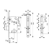 Serrure à encastrer Monomax NF - Têtière inox, coffre acier embouti, pêne galvanisé_2