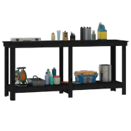 Vidaxl banc de travail noir 180x50x80 cm bois de pin massif 822515_2