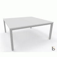 Bureau 2 personnes Tempo avec passe-câbles  - Mobel Linea - 160, Alu_3
