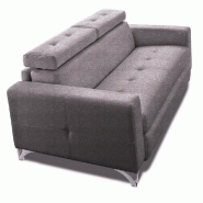 Canapé convertible SUÊDE - ouverture express, matelas 16 cm, sommier à lattes, tissu gris 160 cm_2