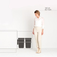 Poubelle encastrable Brabantia Sort & Go Built-in 2 x 16 litres - Jade Green & Grey - Volume M_2