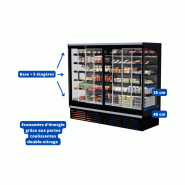 Vitrine réfrigérée verticale SLIM portes coulissantes EUROVITRINE - dimensions 1m, 1m30, 2m et 2m50_2