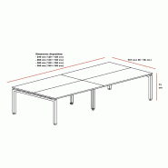 Ensemble de 4 bureaux Bench ECO - Mobel Linea - 120, Alu, Anthracite_2