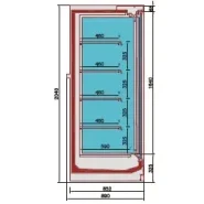 Vitrine réfrigérée murale avec portes à double vitrage  - disponible en 2000 et 2200 mm - idéale pour supermarché et magasins de proximité - ARBOUSIER_2