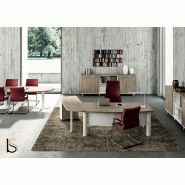 Bureau X time Next avec retour et caisson - Quadrifoglio. - 244, Blanc, Orme, Droite_2