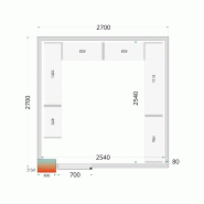 Chambre froide positive CRPF2727 Blanc 2700 x 2700 x 2200 mm TEFCOLD_2