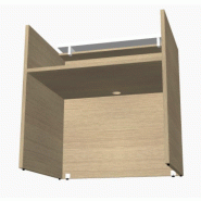 Comptoir d'accueil lumineux pour 2 personnes TERA  - MDD - 106, Blanc mat, Noyer Canaletto_2