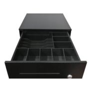 Tr345 - Tiroir caisse Oxhoo - acier avec fente pour chèques, 6 compartiments billets et 8 pièces amovibles - 345 x 422 x 130 mm_2