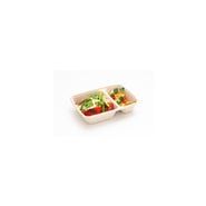 Boite repas écrue en bagasse - Bio Futura - 800 ml - 2 compartiments - SCSBMB2C_2