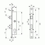 Serrure encastrée THIRARD - cylindre inclus - axe 32 mm - pour porte en menuiserie métallique_2