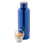 Gourde de sport en acier inoxydable coloré - 750 ml avec bouchon en bambou, livrée dans une boîte cadeau_2