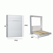 Armoire lit escamotable Kompact - ouverture assistée, coloris blanc mat, couchage 160x200 cm - gain de place et fabrication européenne_2