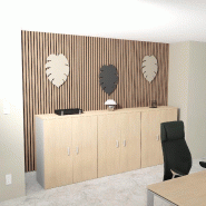 Armoire moyenne à portes battantes Haut. 121 cm - Mobel Linea - 80, Chêne_2