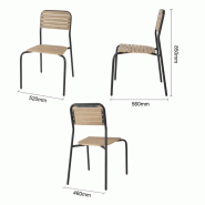 Chaises d'extérieur effet bois Santorini (lot de 4) | Bolero - FU537_2