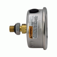 G2534SR, Manomètre, 63 mm Face, Montage arrière, Bain de glycérine, 400 bar pression maximale_2