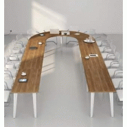 Table de réunion modulaire Meeting-Pro - finition haut de gamme - pieds et plateaux personnalisables_2