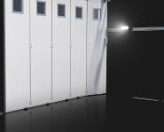 Porte de garage sectionnelle maestro évolution / motorisée / coulissante latérale / avec portillon et hublot / isolation thermique_2