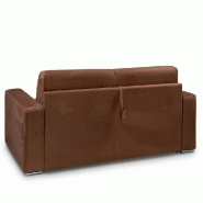 Canapé-lit convertible express Dreamer 2-3 places - Matelas 16 cm microfibre marron - Couchage 120x197 cm_2