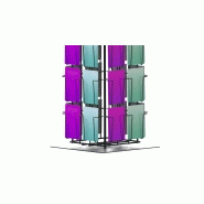 Présentoir mobile / comptoir en métal - 24 cases pour cartes postales - Format 10.5x15V_2