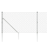 Vidaxl clôture à mailles losangées avec ancrage argenté 1,1x25 m 154026_2