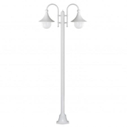 Lampadaire de parc TROM - 2 lanternes IP43 - 2 x E27 42W - Blanc - Livré avec mât hauteur 1945 mm_2
