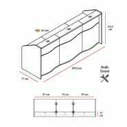 Comptoir d'accueil 3 personnes WAVE - MDD - 274, Bleu foncé mat_2