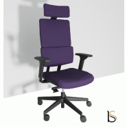 Fauteuil Manager Wi max dossier tissu - Sokoa - Violet, Piètement aluminium poli, Non_2