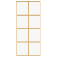 Vidaxl porte coulissante doré 90x205 cm verre esg clair et aluminium 155185_2