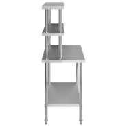 Vidaxl table de travail de cuisine avec étagère 120x60x150 cm inox 3054470_2