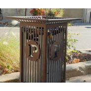 Poubelle publique Lea - personnalisable avec cendrier optionnel - acier galvanisé_2
