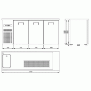 Refroidisseur de bière 3 portes 1l l2100mm 7489.5335 COMBISTEEL_2