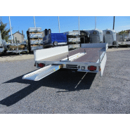 Remorque plateau Humbaur HT 306121 - 2 essieux, roues dessous, ridelles alu, dimensions 6100x2100 mm_2